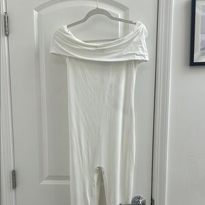 BUMPSUIT White Off-Shoulder Jumpsuit
